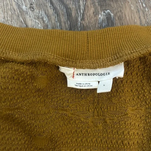 Anthropologie V-Neck Sweater two piece set in deep Mustard - Picture 3 of 3